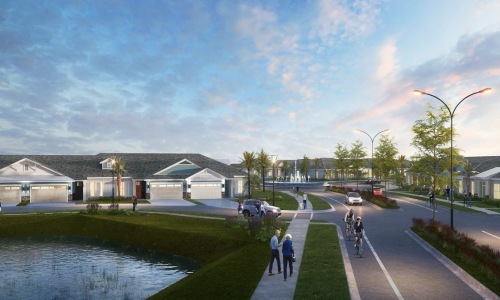 rendering of property entrance and exterior areas